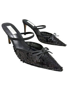 Steven New York Laurie Black Sequin Dress Heels Size 7.5 New